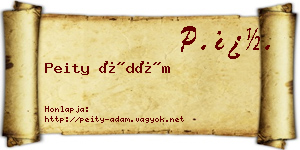 Peity Ádám névjegykártya